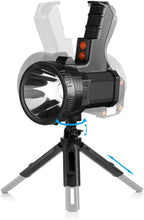Load image into Gallery viewer, Hayinta Rechargeable Spotlight,Spot Lights Hand held Large Flashlight 6000 lumens Handheld Spotlight Lightweight and Super Bright Flashlight (Aluminium_Alloy Black)
