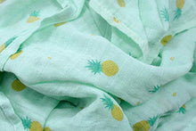 Load image into Gallery viewer, Muslin Baby Swaddle Blankets for Boys and Girls - by COYO.Power - Size Large 4 x 4 Feet – Muslin Cotton 4 Pack (Tutti Frutti)
