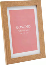 Load image into Gallery viewer, GOSONO Classic Solid Wood Picture Frame, Rustic Brown, Wooden Picture Frame with Tempered Glass

