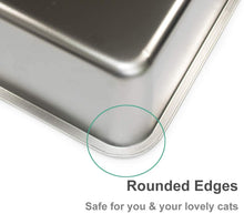 Load image into Gallery viewer, Sacenfen Extra Large Metal Cat Litter Pan, Stainless Steel Durable Litter Pan for Large or Multiple Cats, Kitty Litter Pan with Smooth Surface and Easy to Clean
