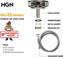 Load image into Gallery viewer, HGN Metal Kitchen Sink Glass Rinser,Faucet Glass Rinser for Kitchen Sinks,Bottle Rinser,Kitchen Sink Accessories,Stainless Steel,Brush Nickel
