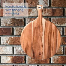 Load image into Gallery viewer, BILL.F Acacia wood pizza peeling, 12 inch (about 30.5 cm) cutting board, cheese paddle board, bread and cookie tray, for serving and small food preparation with handles-16 x 12 x 0.5 inches (about 40.6 x 30.5) cm)
