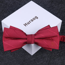 Load image into Gallery viewer, Huraog - Burgundy Cravats, No Bow, Men's Formal Dress Cravats
