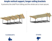 Load image into Gallery viewer, FLEXIMOUNTS 4x8 Overhead Garage Storage Rack Adjustable Ceiling Garage Rack Heavy Duty, 96" Length x 48" Width x (22''-40" Ceiling Dropdown), Black (Two-Color Options)
