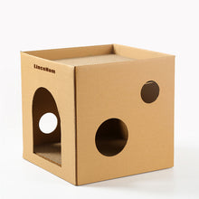 Load image into Gallery viewer, LinceHom corrugated paper, cat's nest, semi enclosed, cat toy, cat house, vertical plate
