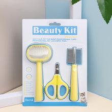 Load image into Gallery viewer, Docrok pet supplies nail clipper brush three-piece set, pet grooming hair removal needle comb, cat and dog comb brush set
