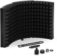 Load image into Gallery viewer, TONOR microphone isolation shielding, studio microphone sound-absorbing foam reflector, suitable for any condenser microphone recording equipment studio, black
