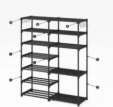 Load image into Gallery viewer, 7 Tiers Shoe Rack Organizer,Sturdy Metal Shoe Rack Boots Organizer 24-30Pairs Double Row Shoe Storage Shoe Shelf Shoe Cabinet Tower for Closet by SHOWIN
