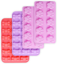 Load image into Gallery viewer, homEdge Puppy Dog Paw and Bone Silicone Molds, Non-Stick Food Grade Silicone Molds for Chocolate, Candy, Jelly, Ice Cube, Dog Treats (Puppy Paw Bone Set of 4PCS)
