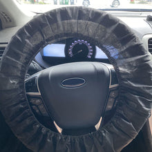 Load image into Gallery viewer, Steering wheel covers for automobiles , black non-woven fabric, car dustproof steering wheel cover, disposable steering wheel cover
