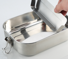 Load image into Gallery viewer, Terrelle Metal lunchbox with lid, stainless steel food container, brushed finish
