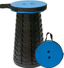 Load image into Gallery viewer, Maliven portable foldable stool, height-adjustable portable telescopic stool, suitable for camping, fishing, hiking, barbecue, gardening, bathroom, maximum load 400 pounds (blue)
