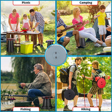 Load image into Gallery viewer, Maliven portable foldable stool, height-adjustable portable telescopic stool, suitable for camping, fishing, hiking, barbecue, gardening, bathroom, maximum load 400 pounds (blue)
